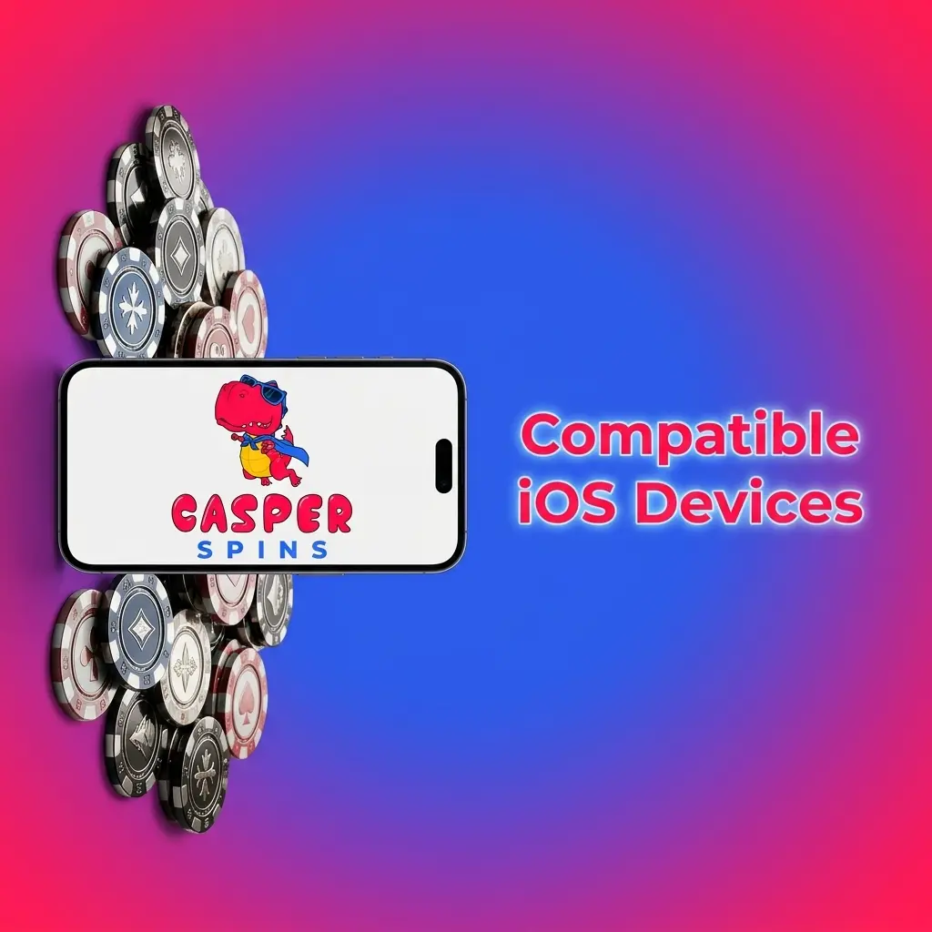 Compatible iOS devices for Casper Spins app including iPhone X to 17 series and iPad Air and iPad Pro models