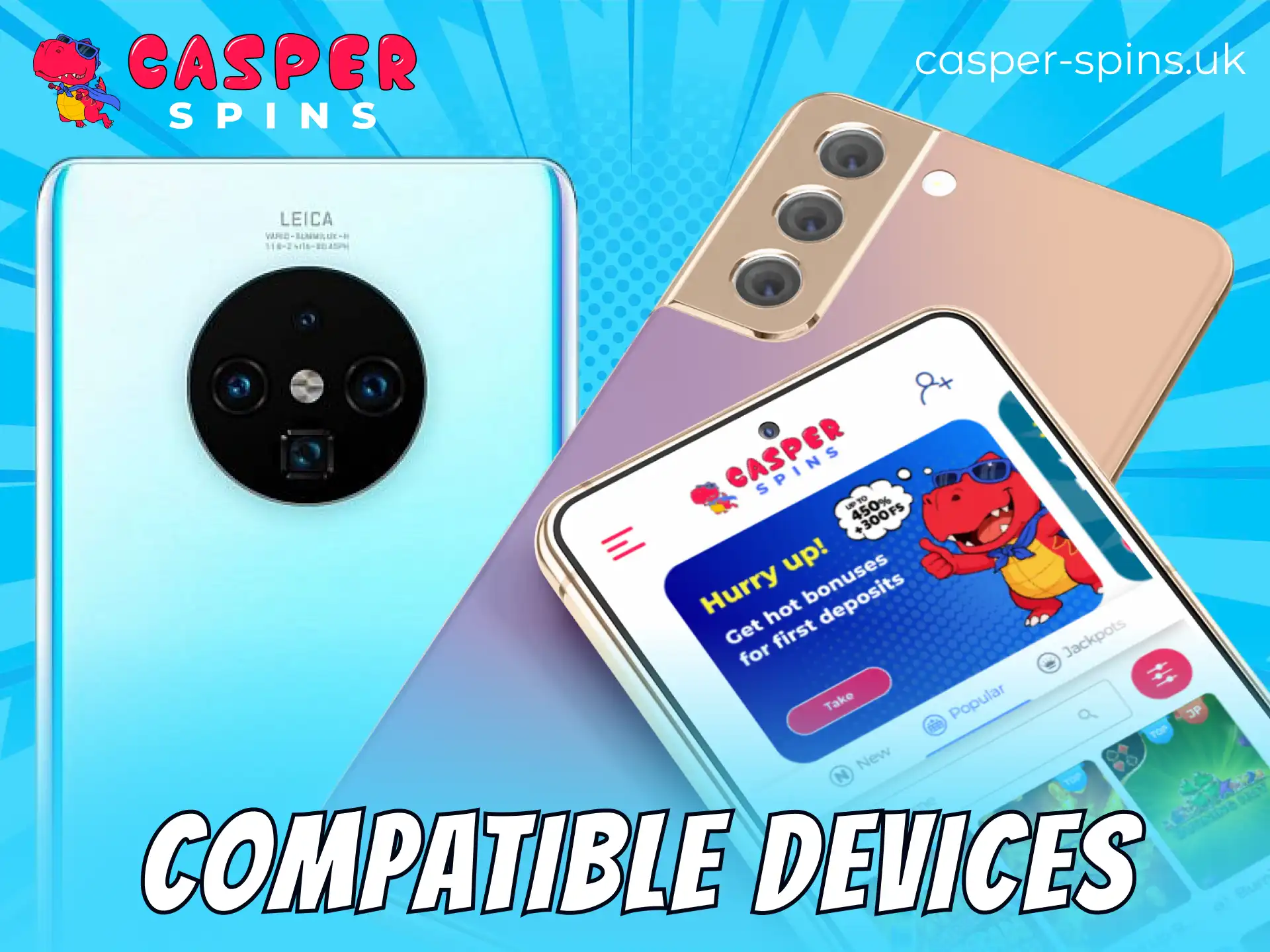 Check the system requirements and compatible devices for the Casper Spins app.