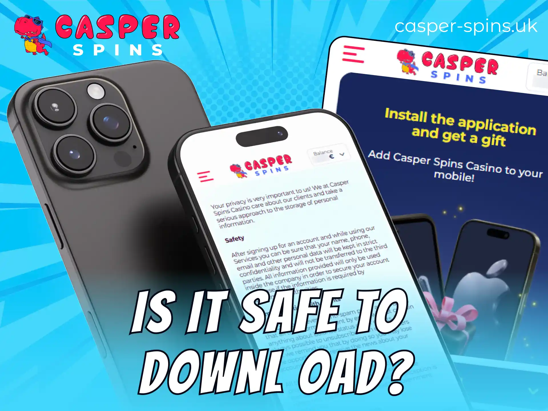 Learn about safety measures before you download the official Casper Spins app.