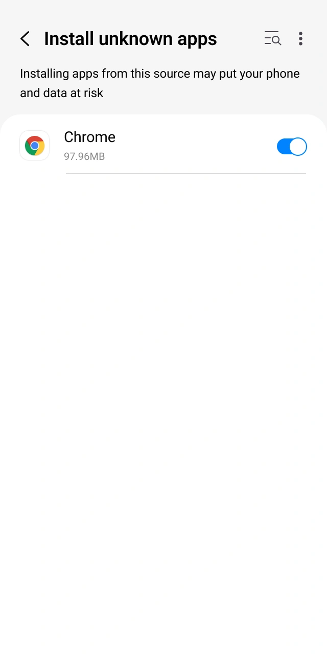 Adjust your device security settings to allow the Casper Spins app installation.