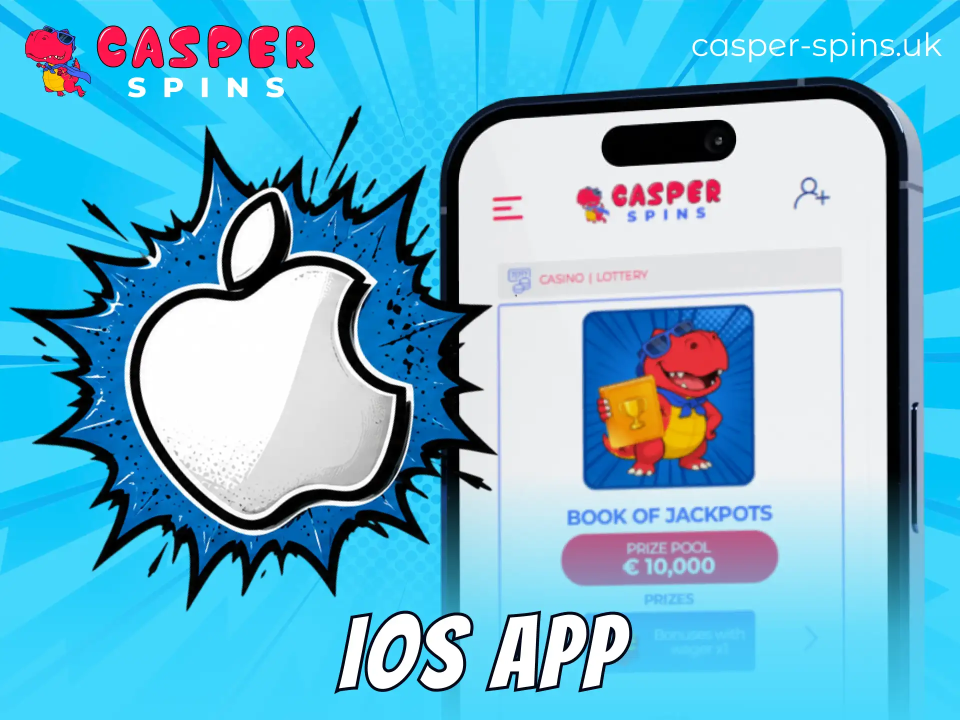 Access the mobile Casper Spins app on your iPhone or iPad.