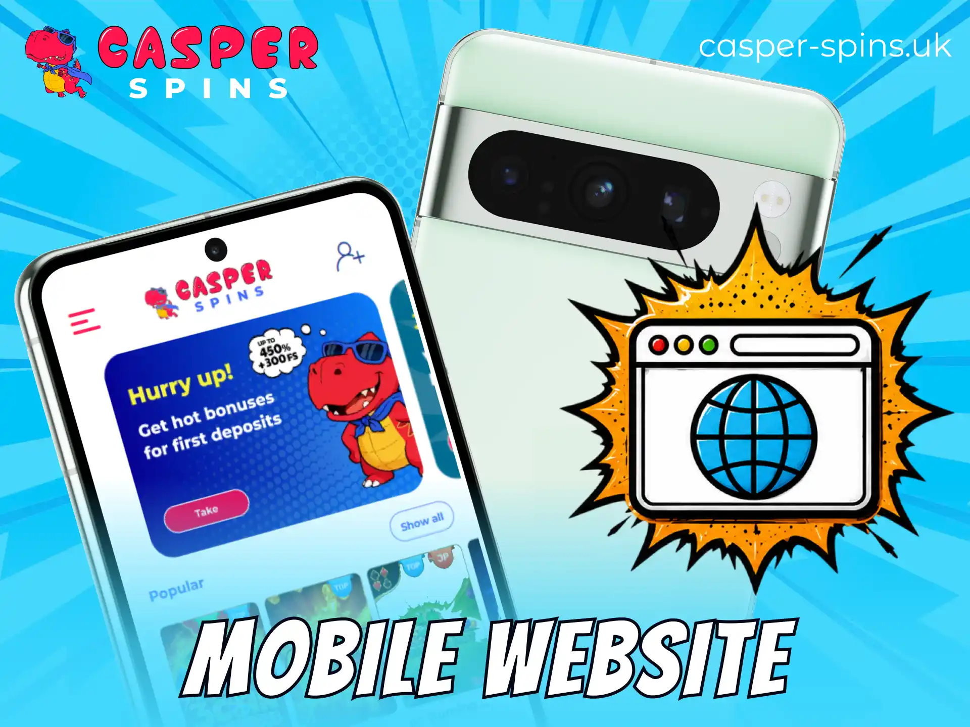 Enjoy a seamless gaming experience on the Casper Spins app mobile version.