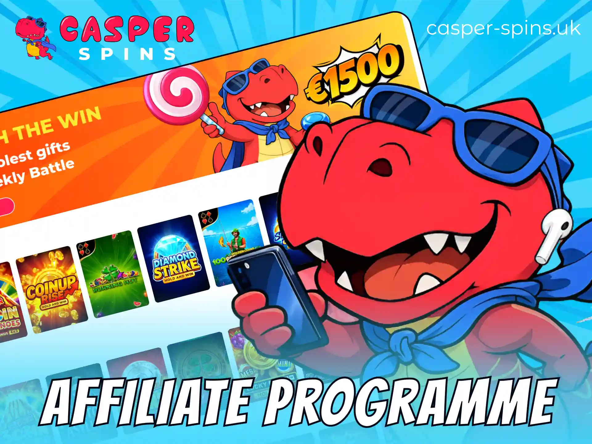 Earn commissions by joining the Casper Spins website affiliate programme today.