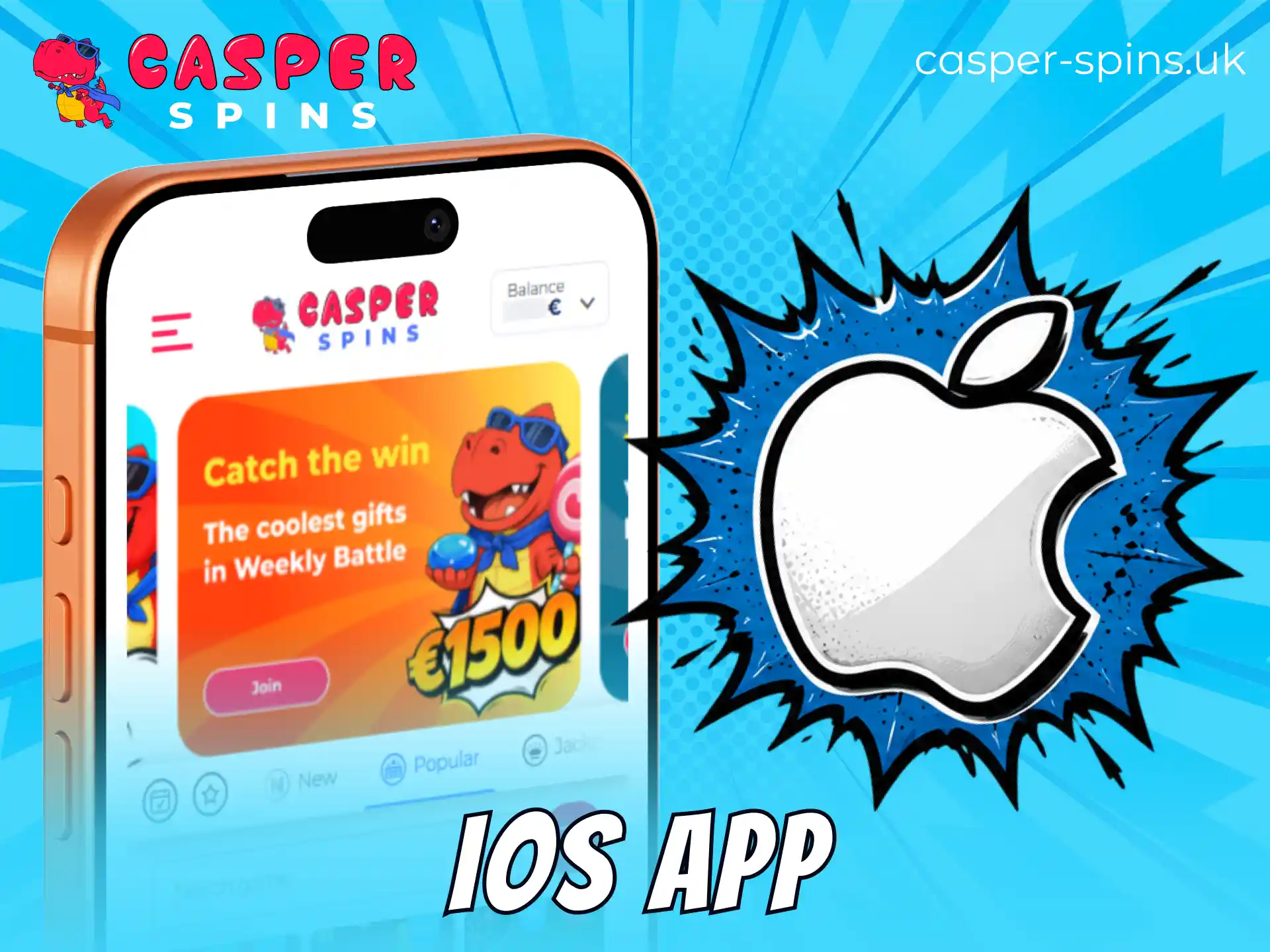 Access the iOS mobile version on Casper Spins website for betting.