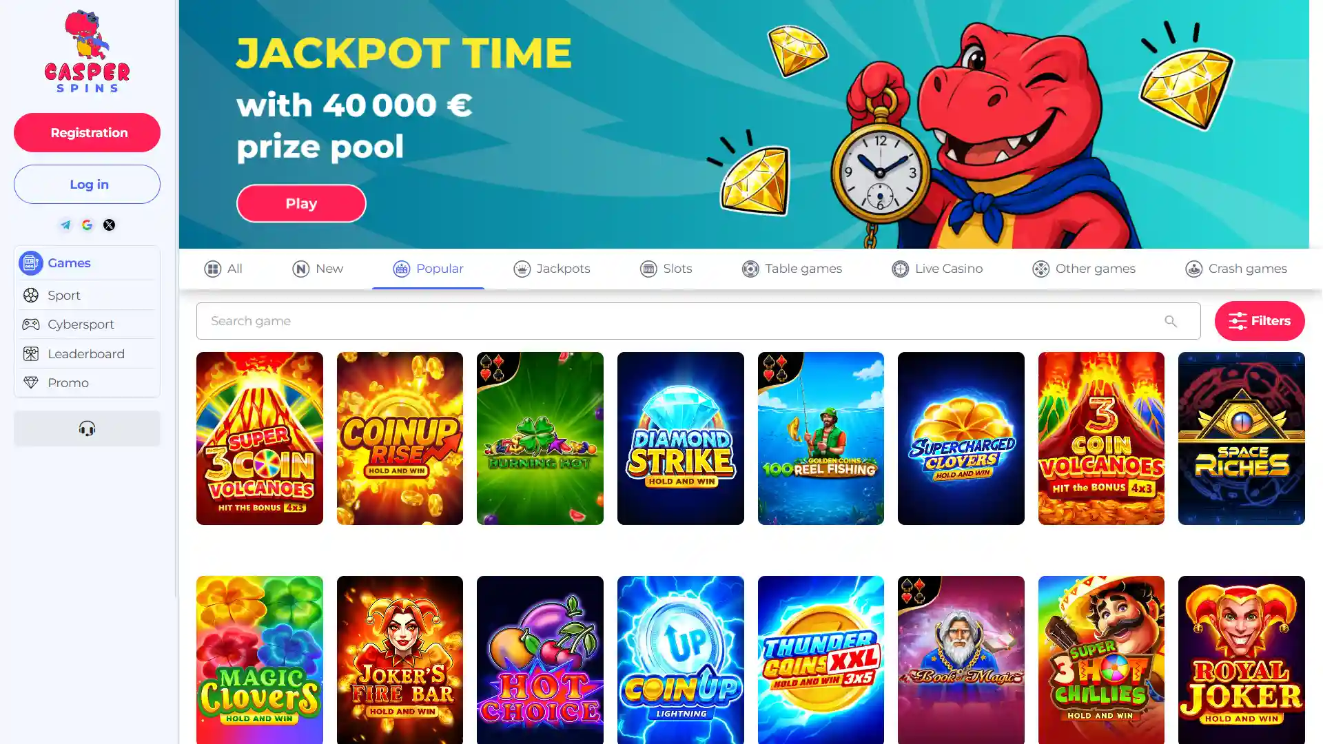 Play thousands of top casino games on the Casper Spins website.