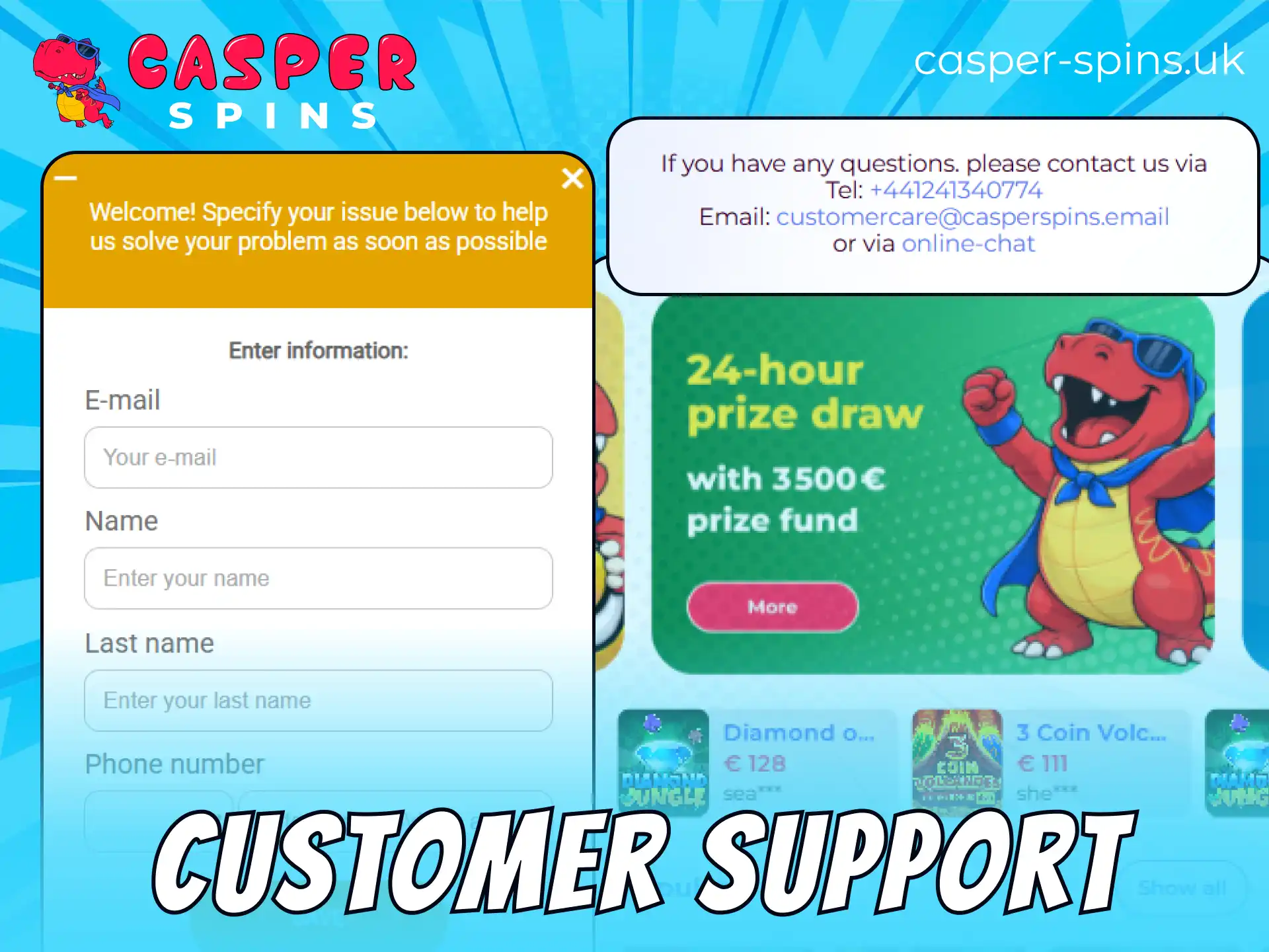 Reach out to customer support contacts on the Casper Spins website for payment help.