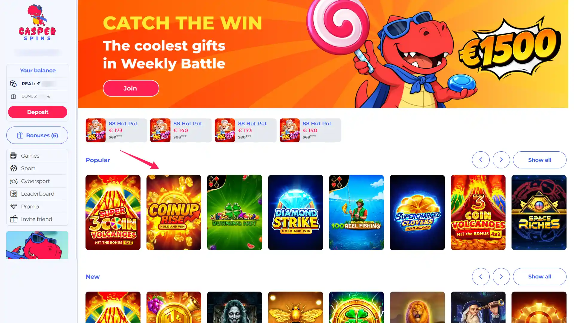 Play your favorite games to meet the wagering requirements for your Casper Spins bonus.